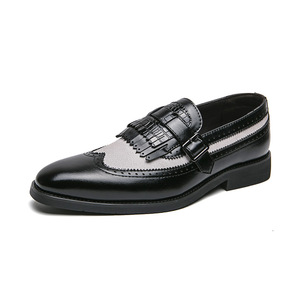 Zapatos de vestir informales retro para hombre, mocasines bajos perezosos sin cordones de cuero PU con punta en pico y bloque de talla grande para otoño - Product Image 6