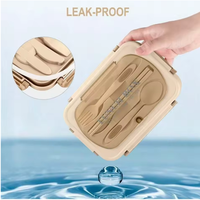 Boîte de rangement alimentaire pour micro-ondes étanche avec couverts, boîte à lunch pour pique-nique pour adultes, boîte à lunch compartimentée, boîte à bento en plastique