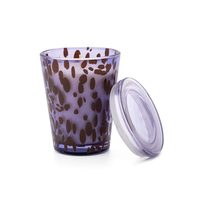 AIKUN Bougeoirs ronds en verre coloré soufflés à la bouche Bougeoir en verre imprimé léopard de luxe pour la décoration intérieure