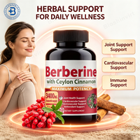 Meilleur prix OEM – Gélules de berbérine végétalienne naturelle 500 mg 1000 mg – Extrait d'herbes de berbérine HCl – Compléments cutanés à base de berbérine