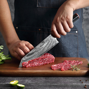 Couteau <span class=keywords><strong>de</strong></span> chef <span class=keywords><strong>japonais</strong></span> <span class=keywords><strong>haut</strong></span> <span class=keywords><strong>de</strong></span> <span class=keywords><strong>gamme</strong></span> <span class=keywords><strong>de</strong></span> 8 pouces avec lame en acier damas poignée G10 cadeau d'accessoire <span class=keywords><strong>de</strong></span> cuisine - Product Image 6