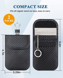 Sac Faraday en cuir PU, téléphone portable protecteur de pochette de porte-clés de voiture Faraday, <span class=keywords><strong>portefeuille</strong></span> de voiture <span class=keywords><strong>anti</strong></span>-<span class=keywords><strong>piratage</strong></span> bloquant le signal RFID - Product Image 5