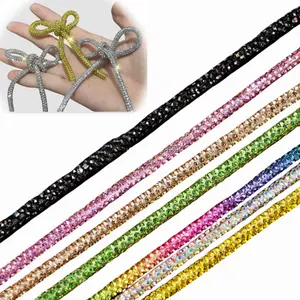 2024 Aksesori baru tali berlian imitasi kristal untuk hoodie dan tali sepatu