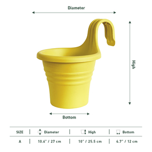 Outdoor Balcony Deck Railing Hanging Planter Fence Flower <strong>Plant</strong> <strong>Pots</strong> <strong>with</strong> <strong>Hook</strong> - Product Image 2
