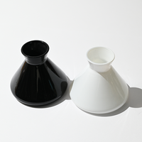 Bouteille en verre plate en forme d'heure de prière/conique de 250 ml, nouveau design, directement de l'usine, avec pulvérisateur à pompe, disponible en noir/ambre/bleu transparent/blanc