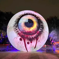 Lumière décorative gonflable d'Halloween en forme d'œil lumineux, grand modèle d'œil de dessin animé suspendu, étanche IP65, blanc chaud, pour extérieur