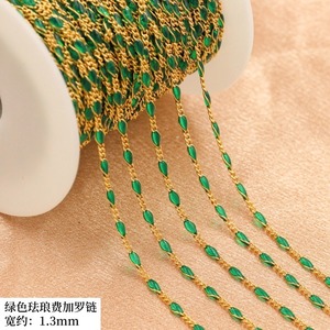Cadena Llena de Oro 14K Diy Joyería Permanente Esmalte de Colores Cristal <span class=keywords><strong>Figaro</strong></span> 3 + 1 Cadenas para Collar Pulseras Fabricación de Joyas - Product Image 4