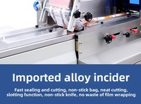 Machine d'emballage horizontale automatique pour biscuits, cartes et pochettes rouges, avec système de flux continu et de scellage
