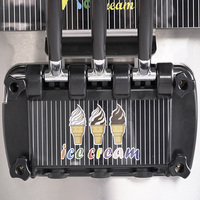 Nouvelle machine à glace molle automatique 220V haute productivité avec lait, en acier inoxydable, trois saveurs, pour usage commercial