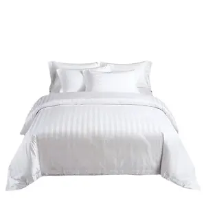 होटल बेडिंग घरेलू कपड़ा 100% कपास सादा सफेद साटन कपड़े