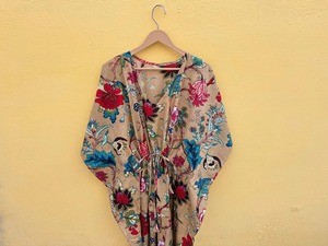 Robe caftan en coton fleuri pour les futures mamans, couvre-maillot de plage, vêtements de nuit, caftan indien maxi, couvre-bikini, long caftan - Product Image 3