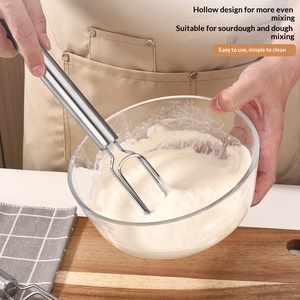 แท่งคนสแตนเลส เครื่องผสมแป้งสำหรับทำขนมปัง เครื่องมือทำเค้กในครัวเรือน ตัวคนแป้งธรรมชาติ FW0203 - Product Image 2
