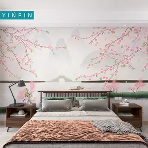 사용자 정의 중국 스타일 클래식 풍경 그림 벽지 침실 장식