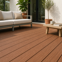 Planches de terrasse en composite WPC certifiées CE, teck foncé, haute stabilité, 2900x140x25mm, pour application extérieure, fabricant