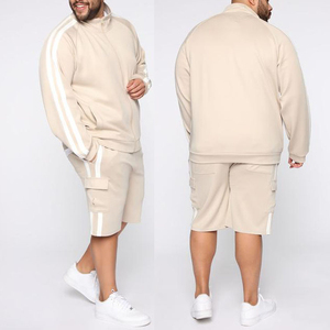 Conjunto de 2 piezas deportivas personalizadas para hombre, traje de pista corta de alta calidad, talla grande - Product Image 1