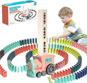 Offre Spéciale Train <span class=keywords><strong>domino</strong></span> automatique livraison train électrique dominos colorés ensembles de rallye ensemble de blocs - Product Image 1