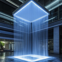 Fontaine numérique, rideau d'eau numérique, cascade, mur d'eau LED personnalisé pour l'aménagement paysager intérieur et extérieur
