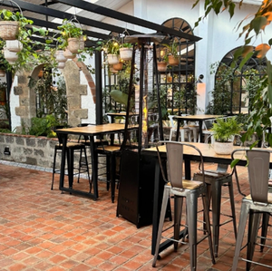 Calentador de Patio JK Silver Contemporáneo en Forma de Pirámide de 13KW, Hierro y Plástico, Diseño de Llama, Gas Natural/Propano, Modelo <span class=keywords><strong>Chimenea</strong></span> <span class=keywords><strong>Rural</strong></span> - Product Image 3