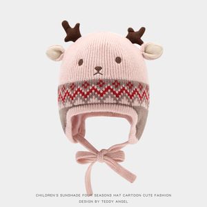 Chapeau en tricot <span class=keywords><strong>de</strong></span> cerf mignon <span class=keywords><strong>pour</strong></span> garçons et filles d'hiver coupe-vent <span class=keywords><strong>pour</strong></span> la protection des oreilles des enfants et des bébés, tissu chaud et confortable - Product Image 5