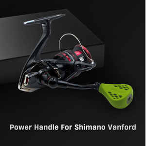 Empuñadura para Carrete de Pesca de 63 mm de Fibra de Carbono y 35 mm de TPE Verde para Conversión de Carrete Giratorio Shimano Vanford - Product Image 2