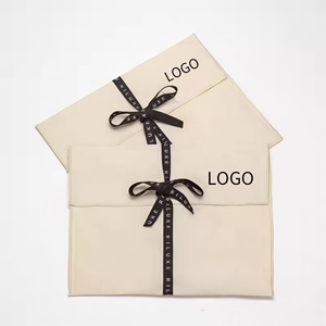 Bolsa de Embalaje de Algodón Orgánico de Alta Calidad para Joyería, Peine y Espejo, con Cinta y Logotipo Personalizado Impreso, Bolsa de Muselina - Product Image 2