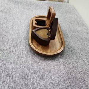 Bandeja Ovalada de Madera de Acacia Ecológica Pulida Clásica con Logotipo Personalizado al por Mayor para Café y Té para Hoteles de Lujo - Product Image 5