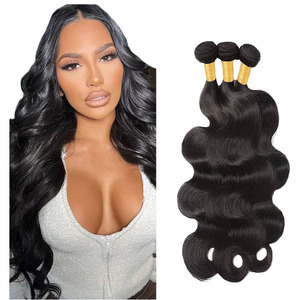 Extensions de cheveux naturels indiens Remy vierges à 100 %, tissage double machine, lisses, ondulés profonds, pour l'exportation - Product Image 2