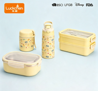 Isolierte Essensbehälter- und Lunchbox-Set mit Wasserflasche, Edelstahl-Thermo-Kinder-Lunchkit mit integriertem Löffel, kompakt und tragbar