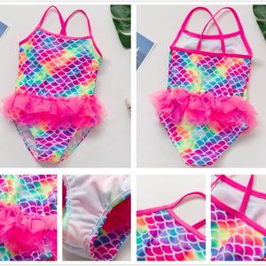 Girls One Piece Hat Infantil Baby Swimsuit Ruffle Cross Shoulder Straps Children's <b>Swimming</b> <b>Suit</b> Kids Bikini Baby Swimwear - Product Image 4