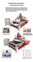 Machine de gravure CNC 3D à 4 axes avec 4 têtes et table amovible
