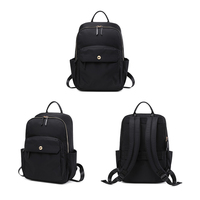 Sac à dos pour ordinateur portable en nylon imperméable pour femme, idéal pour les affaires, compatible avec les ordinateurs portables de 14 à 15,6 pouces, sac de travail minimaliste avec sangle de bagage, sac de voyage