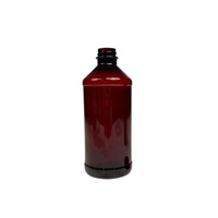 Bouteille en plastique PET ambre de 16oz Bouteilles de sirop contre la toux avec joint en feuille d'aluminium et couvercle à vis