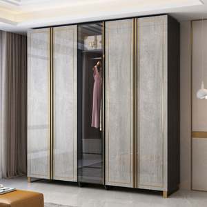 Armario de Comedor de Lujo con Espejo, Armario de Madera Maciza, Estantes de Almacenamiento Modulares Personalizados, Diseño Moderno para Sala de Estar - Product Image 4