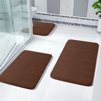 Ensemble de tapis de bain, 3 pièces, bleu, coquille d'œuf, ensembles de tapis de bain antidérapant, sol de toilette, pour hôtel et maison