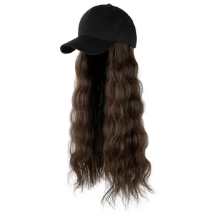 Новая стильная Шапочка с искусственными волосами, длинные волнистые розовые парики, шляпа для девочек