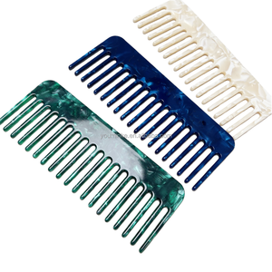Grande Brosse Démêlante à Dents Larges en Acétate de 4 mm d'Épaisseur, Ionique et Antistatique, Personnalisable avec Logo, pour Salon et Soins Capillaires à <span class=keywords><strong>Domicile</strong></span> - Product Image 2