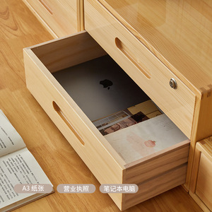 Solid Wood <b>Storage</b> Cabinet 30x30x15 Cm 2 Drawer Pine <b>Chest</b> Living Room Desktop Organizer - Product Image 3