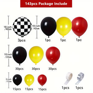 Pieces <strong>Hot</strong>-sale <strong>Wheel</strong> Racing Balloon Set Black Black Balloon <strong>Birthday</strong> Decoration Racing <strong>Party</strong> - Product Image 2