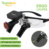 Loupes dentaires prismatiques électriques professionnelles 6X 5X 4X avec lumière LED sans fil, ergonomiques et réglables pour la chirurgie binoculaire