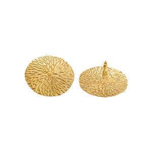 Fashion <b>Stud</b> Earrings Round Oval Flower Pattern 18K Gold <b>Titanium</b> Steel Geometric Design Elegant Jewelry for Women - Product Image 5
