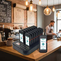 NOUVEAU Système d'Appel Sans Fil pour Restaurants avec 16 Bipeurs Personnalisables, Idéal pour Camions, Cafés, Boutiques, Bars, Banques – Bipeurs Client Étanche