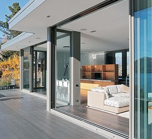 <span class=keywords><strong>Porte</strong></span> <span class=keywords><strong>pliante</strong></span> industrielle en verre double vitrage ignifuge Superhosue, <span class=keywords><strong>porte</strong></span> extérieure pour patio, <span class=keywords><strong>garage</strong></span>, transparente, à prix avantageux - Product Image 2