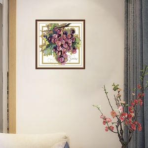 NKF Bouquet <span class=keywords><strong>de</strong></span> raisin 1 Kit <span class=keywords><strong>de</strong></span> point <span class=keywords><strong>de</strong></span> croix-Broderie à la main Décoration intérieure DIY Idée cadeau avec motif haute résolution & Expédition rapide - Product Image 1