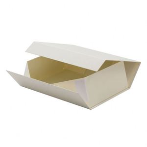 Boîtes cadeaux de luxe en gros couleur ivoire avec logo personnalisé et couvercle magnétique - Product Image 4
