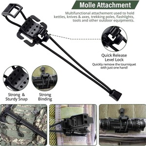 Clip Molle Multifunzione con Cordino Elastico, Supporto Tattico per Torcia, Clip Molle Web Dominator per Zaino e Gilet - Product Image 6