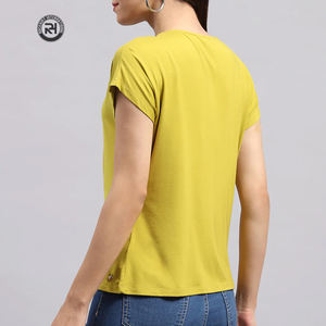 Vente en gros de T-shirts surdimensionnés tricotés en molleton de coton pour femmes Design personnalisé T-shirts imprimés brodés Mode et vêtements de sport - Product Image 6