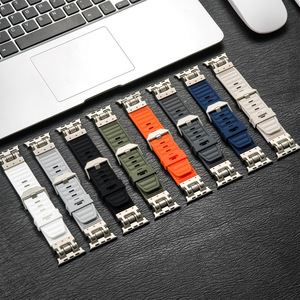 Conector de Metal Mecha, correa de repuesto de silicona suave ultra ancha, correa de reloj deportivo para <span class=keywords><strong>Apple</strong></span> <span class=keywords><strong>Watch</strong></span> Ultra <span class=keywords><strong>2</strong></span> 3 49mm/ <span class=keywords><strong>Watch</strong></span> 10 11 - Product Image 5