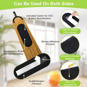Filtre à air en coton au charbon actif, ovale 250x100x10mm, carré 250x90x10mm, avec support adhésif pour usage domestique - Product Image 3