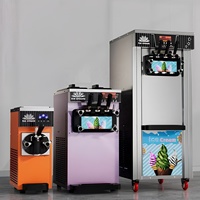 Máquina comercial para hacer helados suaves de un solo sabor y tres sabores con gran capacidad de producción