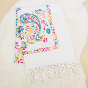 Großhandel bestickter dicker Schal in ethnischer Farbe Kaschmir Pashmina Schal Kaschmir Stickerei Ethnische Schals & Schals - Product Image 4